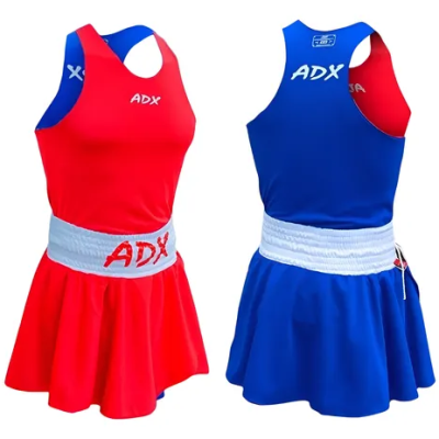 Uniforme para Boxeo Femenil Doble Vista Rojo/Azul